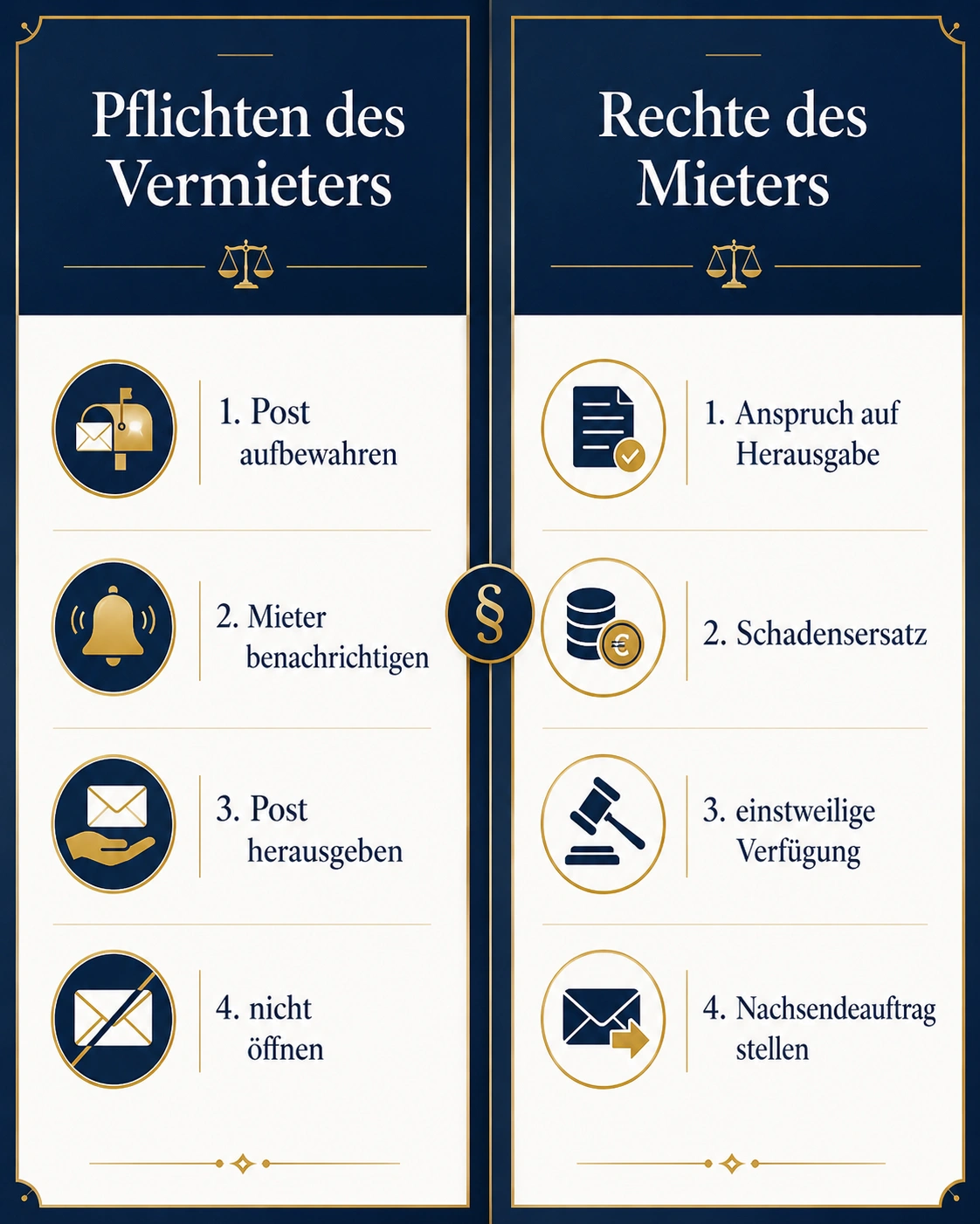 The landlord’s obligations and the tenant’s rights regarding third-party post