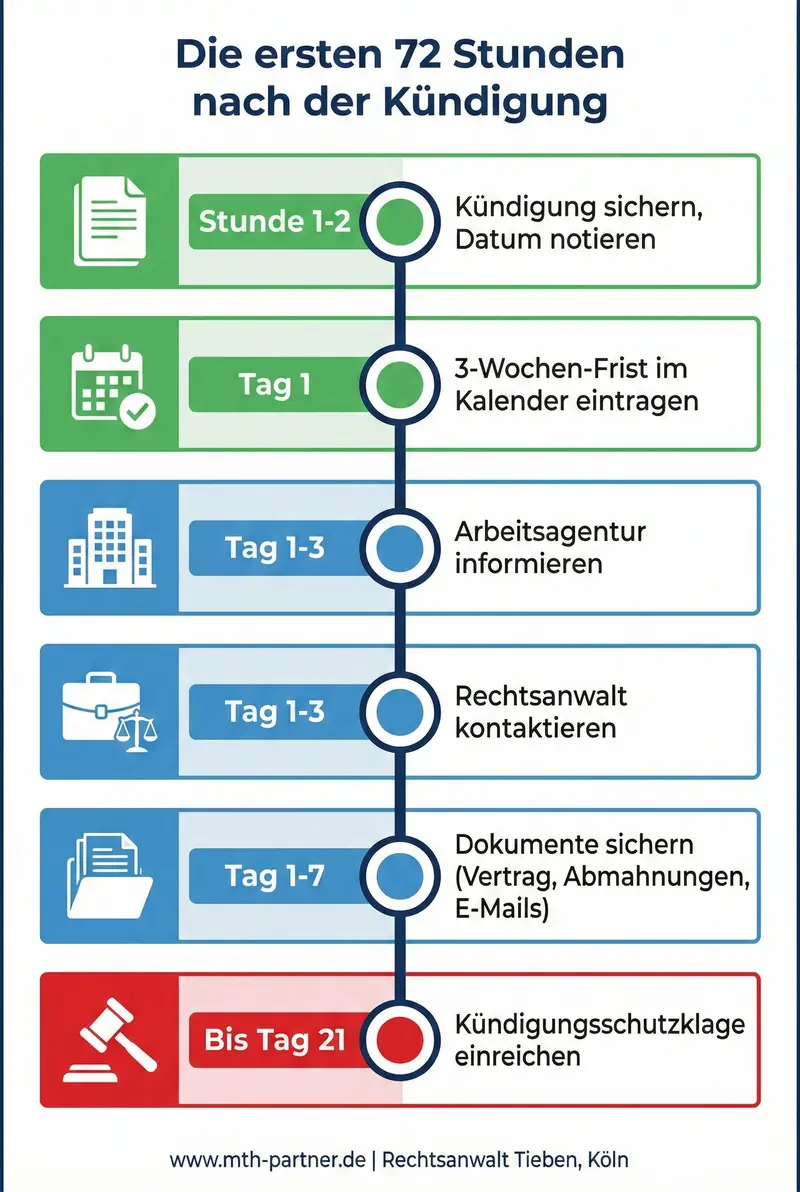 Die ersten 72 Stunden nach der Kündigung