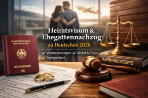 Heiratsvisum und Ehegattennachzug zu Deutschen — Voraussetzungen, Ablauf und Rechtsmittel (2026)